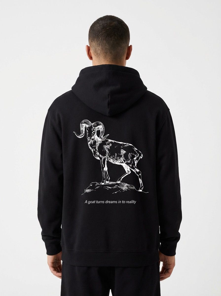GOAT oversized hoodie zwart